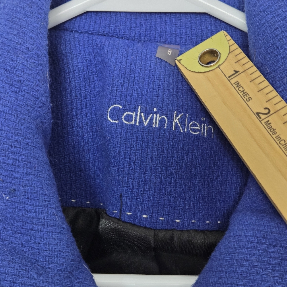 Calvin Klein Wool Coat Women ,Royal Blue Wool Blend Sz 8. - Picture 4 of 16